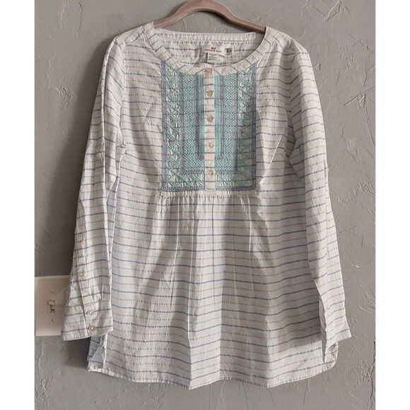 Vineyard Vines Tops Tunic Women's Size 12,cotton Polyester,18 Inch Of Armp To A - Picture 6 of 9